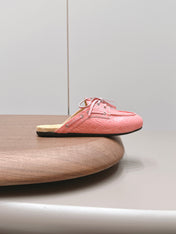 MIUMIU 26S LOAFER MULES IN PINK CALFSKIN