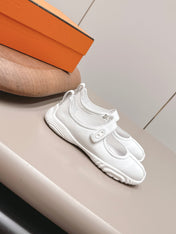 HM 26S KICHU BALLET FLAT IN WHITE CALFSKIN