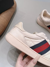 GUCCI 26S SNEAKERS IN LIGHT BEIGE SUEDE AND FABRIC