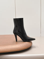 YSL 26S ANKLE BOOTS 80 MM IN BLACK GLOSSY CALFSKIN