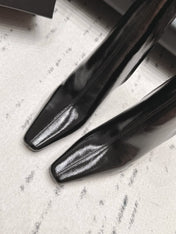 YSL 26S ANKLE BOOTS 80 MM IN BLACK GLOSSY CALFSKIN