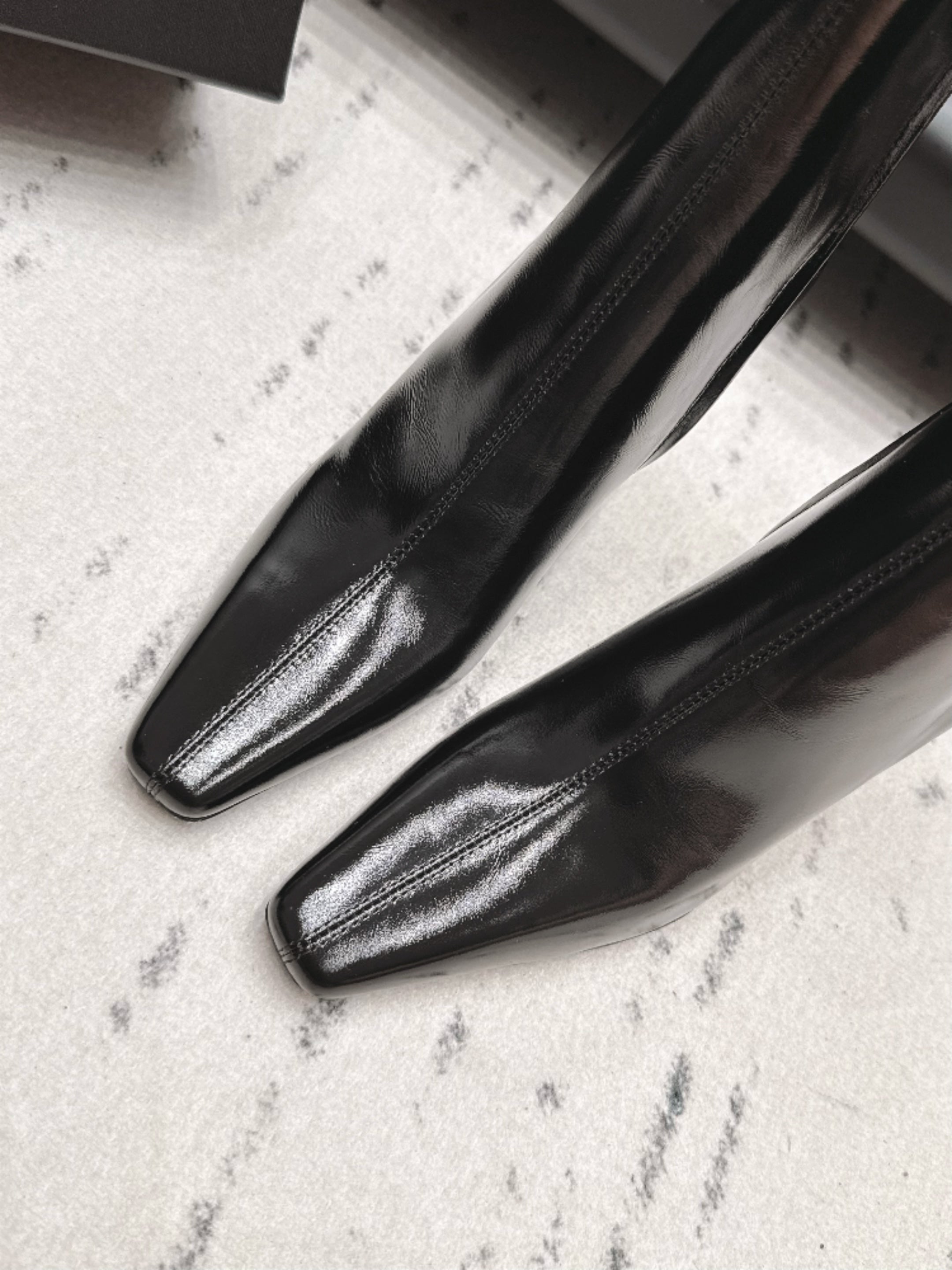 YSL 26S ANKLE BOOTS 80 MM IN BLACK GLOSSY CALFSKIN