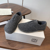 LOEWE 26S FOLIO DERBY SHOES IN DARK GRAY SUEDE