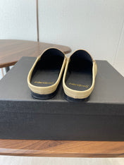 YSL 26S LOAFER MULES IN BEIGE CALFSKIN
