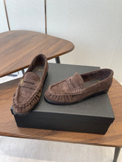 YSL 26S LOAFER IN EARTH BROWN SUEDE