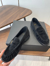 YSL 26S LOAFER IN BLACK SUEDE