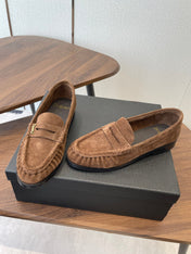YSL 26S LOAFER IN BROWN SUEDE