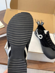 LOEWE 26S FLOW RUNNER SNEAKER 20MM IN BLACK SUEDE