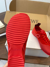 LOEWE 26S FLOW RUNNER SNEAKER 20MM IN DARK RED SUEDE