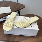 LOEWE 26S HIGH HEEL SANDALS IN LIGHT YELLOW CALFSKIN