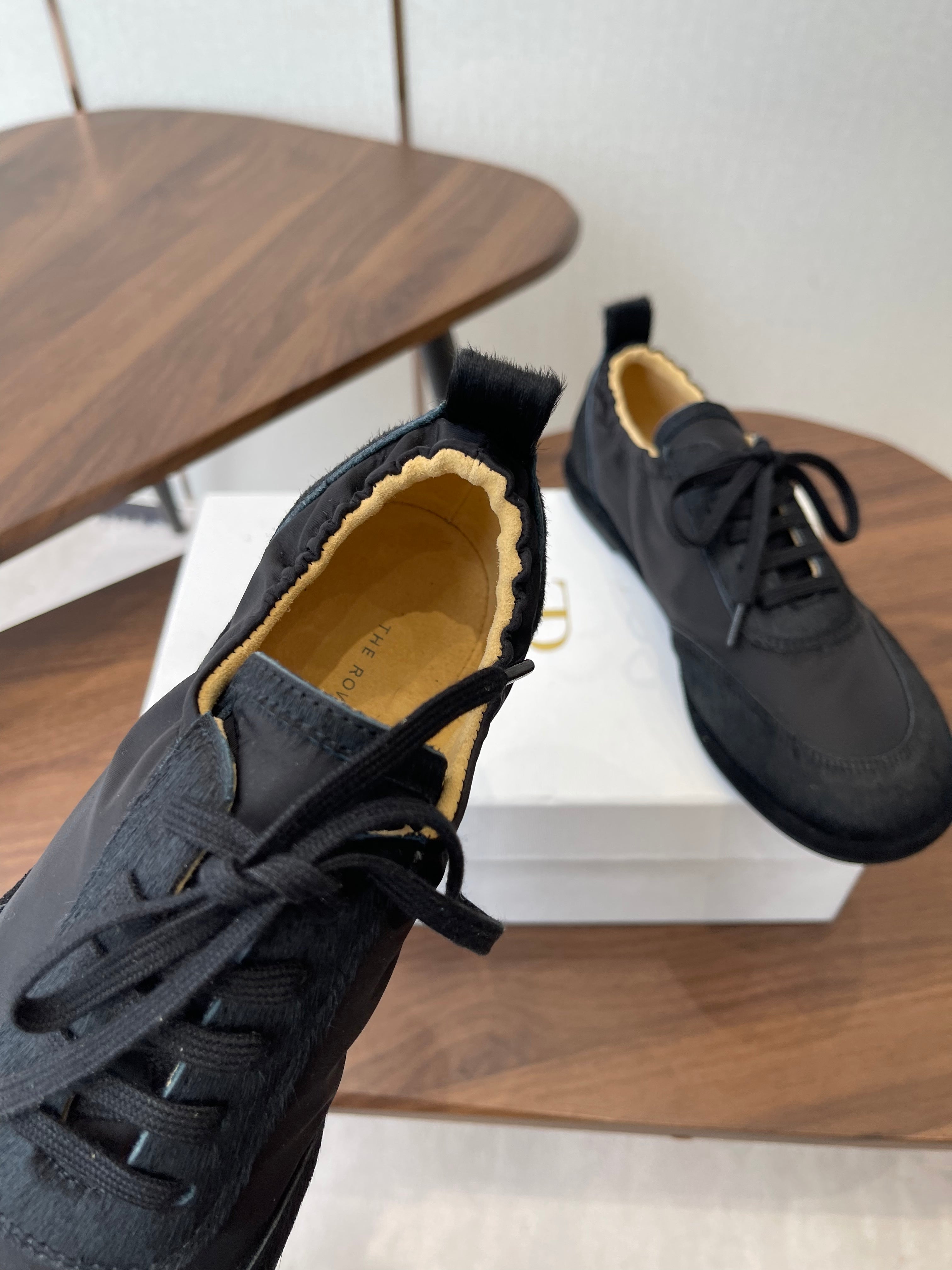 THE ROW 26S SNEAKERS IN BLACK PONY HAIR AND FABRIC