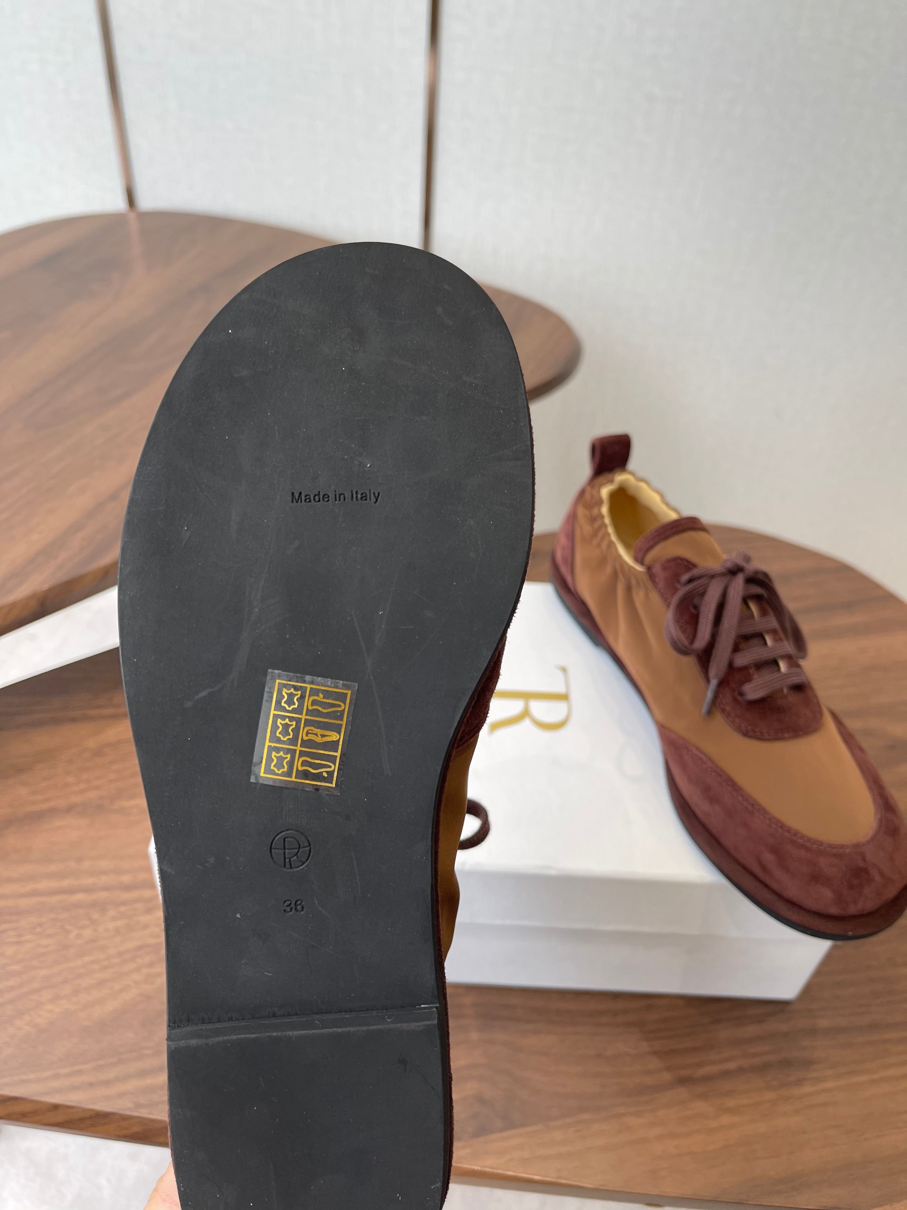 THE ROW 26S SNEAKERS IN BROWN SUEDE AND FABRIC