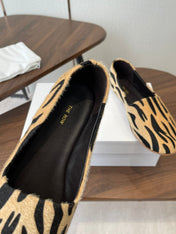 THE ROW 26S MARY JANES IN BEIGE ZEBRA PRINT PONY HAIR