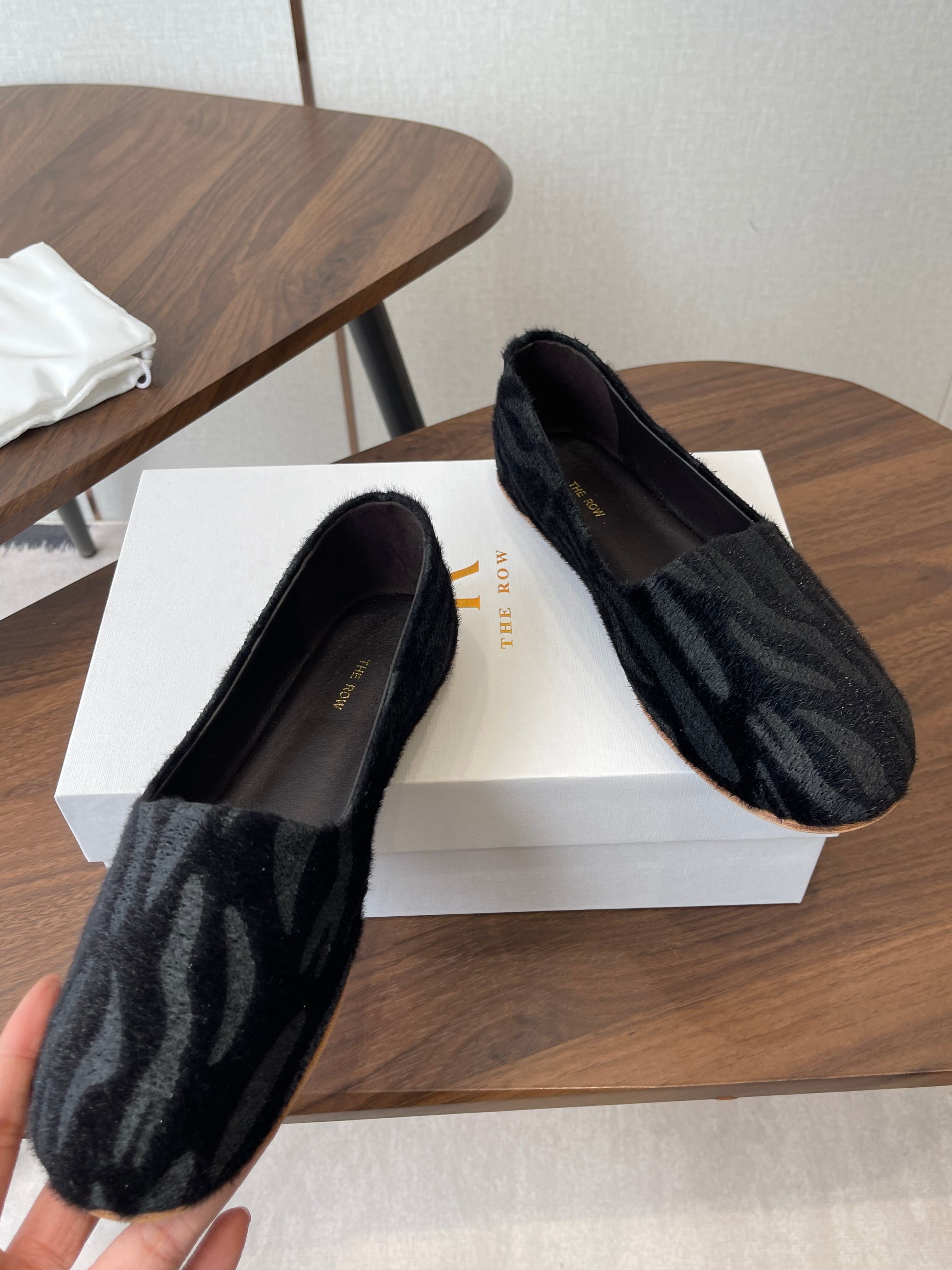 THE ROW 26S MARY JANES IN BLACK ZEBRA PRINT PONY HAIR