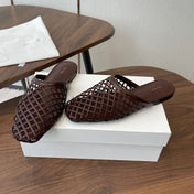 THE ROW 26S MULE SANDALS IN DARK BROWN CALFSKIN