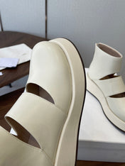 THE ROW 26S PLATFORM MARY JANE IN CREAM WHITE CALFSKIN