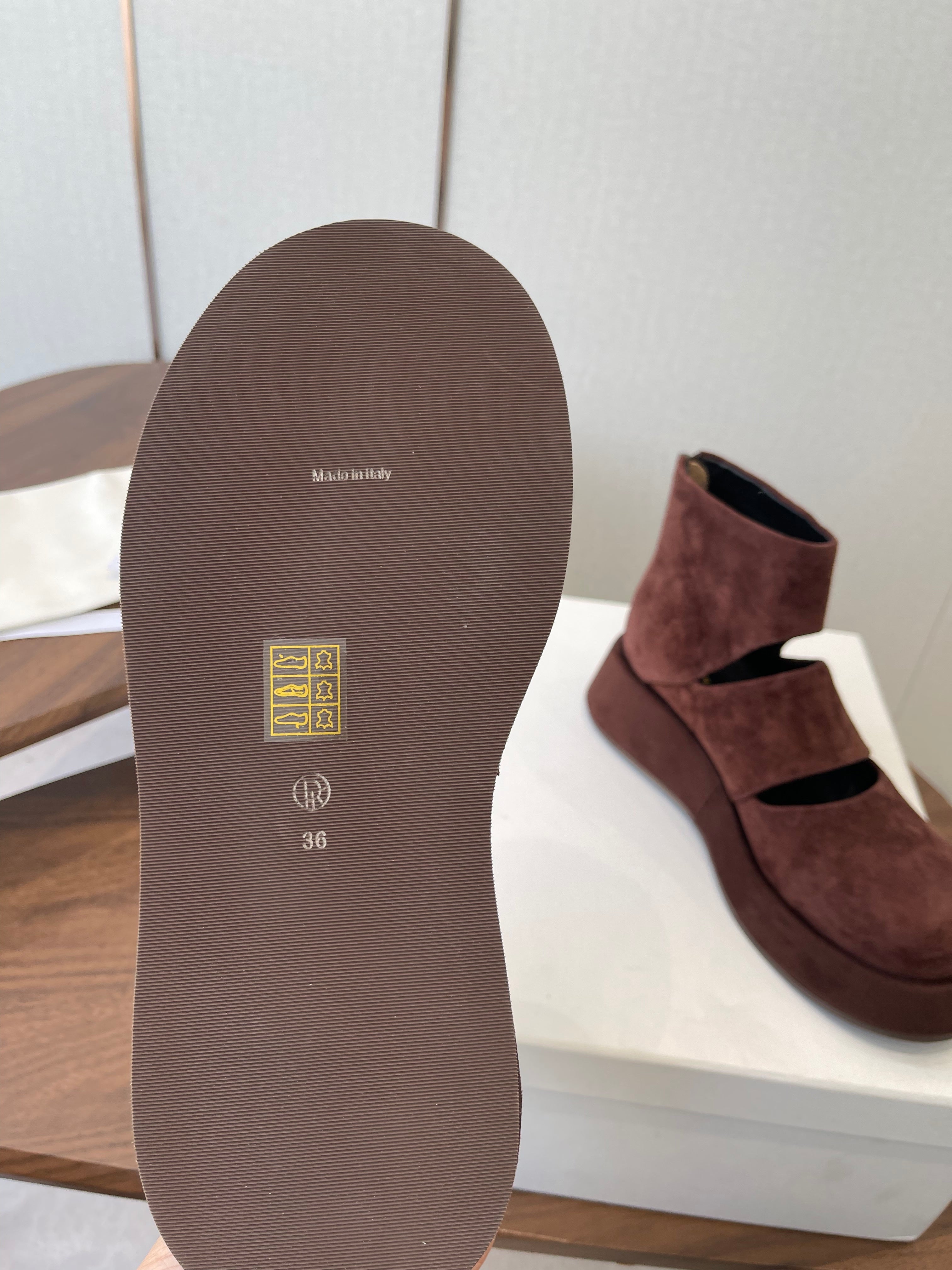 THE ROW 26S PLATFORM MARY JANE IN CHOCOLATE BROWN SUEDE