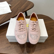 THE ROW 26S LACE UP SNEAKERS IN LIGHT PINK SUEDE