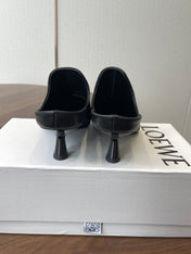 LOEWE 26S EMILY MULE 55MM IN BLACK CALFSKIN