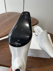 LOEWE 26S EMILY MULE 55MM IN WHITE CALFSKIN