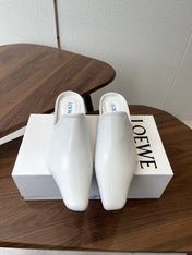 LOEWE 26S EMILY MULE 55MM IN WHITE CALFSKIN