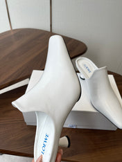 LOEWE 26S EMILY MULE 55MM IN WHITE CALFSKIN