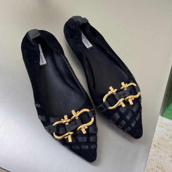 BALLET FLAT IN BLACK SUEDE