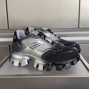 PRADA 26S CLOUDBUST THUNDER SNEAKERS 60MM IN BLACK AND SILVER MESH FABRIC AND TPU