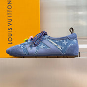 LV 26S SNEAKERINA SNEAKERS IN BLUE MONOGRAM DENIM AND CALFSKIN