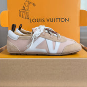 LV 26S SNEAKERINA SNEAKERS IN LIGHT PINK FABRIC AND SUEDE