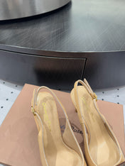 GIANVITO ROSSI 26S HIGH-HEEL SLINGBACKS 85 MM IN BEIGE LAMBSKIN