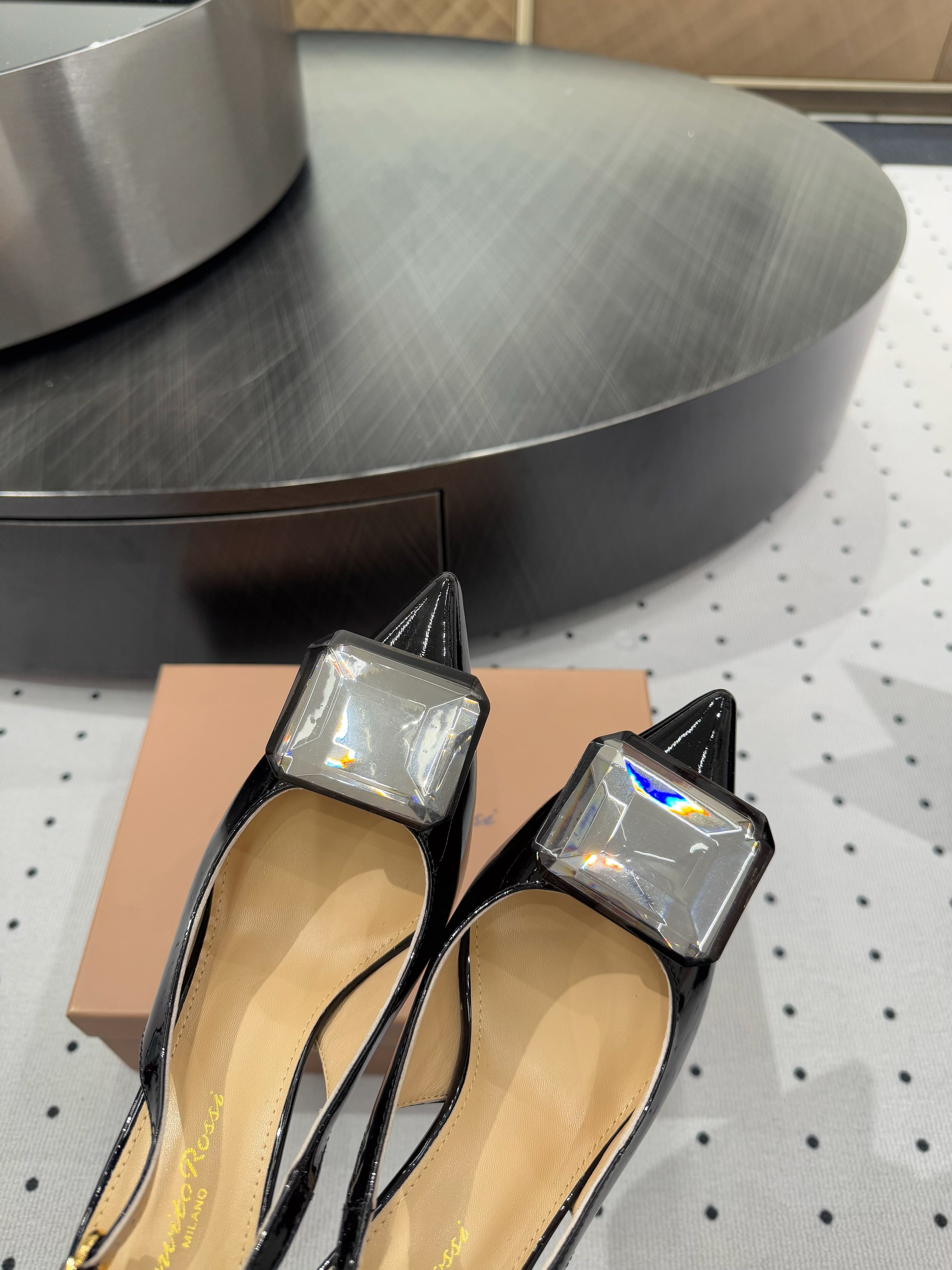 GIANVITO ROSSI 26S HIGH-HEEL SLINGBACKS 85 MM IN BLACK LAMBSKIN