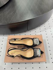 GIANVITO ROSSI 26S HIGH-HEEL SLINGBACKS 85 MM IN BLACK VELVET