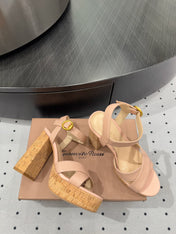 GIANVITO ROSSI 26S CROSS-STRAP SANDALS 115 MM IN NUDE PINK CALFSKIN