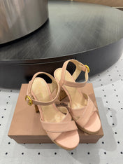 GIANVITO ROSSI 26S CROSS-STRAP SANDALS 115 MM IN NUDE PINK CALFSKIN