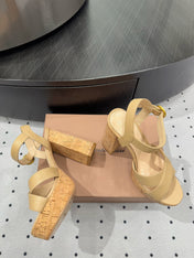 GIANVITO ROSSI 26S CROSS-STRAP SANDALS 115 MM IN BEIGE CALFSKIN