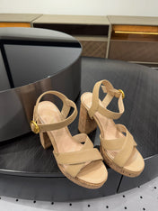 GIANVITO ROSSI 26S CROSS-STRAP SANDALS 115 MM IN BEIGE CALFSKIN