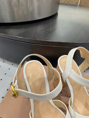 GIANVITO ROSSI 26S CROSS-STRAP SANDALS 115 MM IN WHITE CALFSKIN