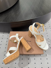 GIANVITO ROSSI 26S CROSS-STRAP SANDALS 115 MM IN WHITE CALFSKIN