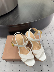 GIANVITO ROSSI 26S CROSS-STRAP SANDALS 115 MM IN WHITE CALFSKIN