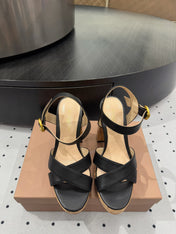 GIANVITO ROSSI 26S CROSS-STRAP SANDALS 115 MM IN BLACK CALFSKIN