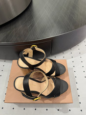 GIANVITO ROSSI 26S CROSS-STRAP SANDALS 115 MM IN BLACK CALFSKIN