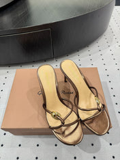 GIANVITO ROSSI 26S STRAPPY HEEL SANDALS 80 MM IN METALLIC COPPER LAMBSKIN