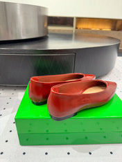 BOTTEGA VENETA 26S BALLET FLATS IN RED CALFSKIN