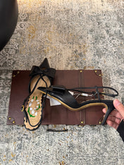 VLTN HIGH HEEL 25S 80 MM IN BLACK CALFSKIN WITH BOW