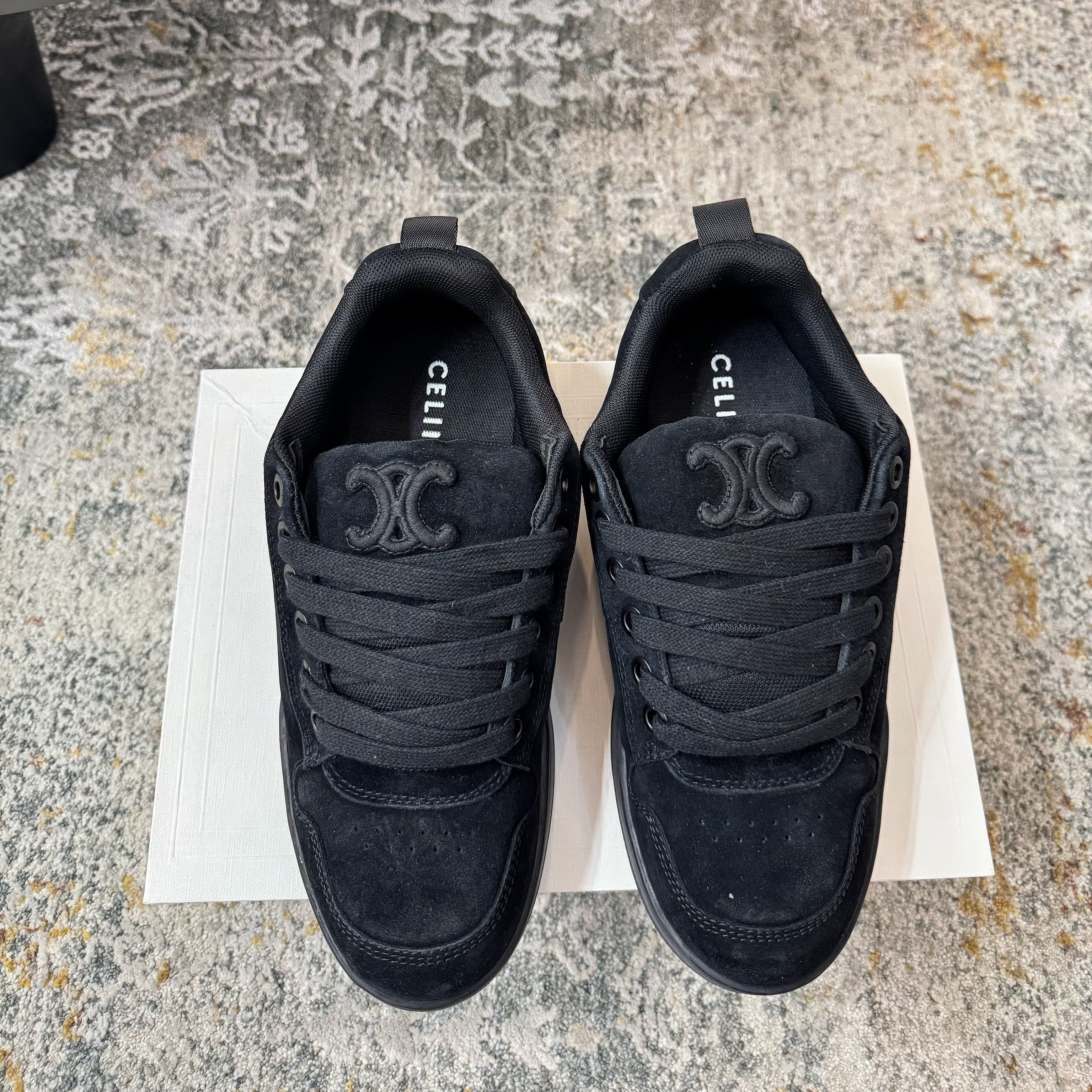 CELINE 26S SNEAKER IN BLACK SUEDE