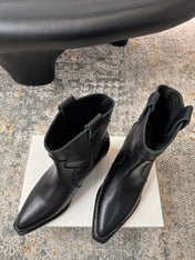 CELINE 26S ANKLE BOOTS 55 MM IN BLACK CALFSKIN