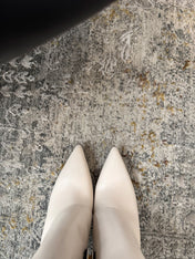 BALMAIN 26S BOOT 95 MM IN CREAM WHITE CALFSKIN