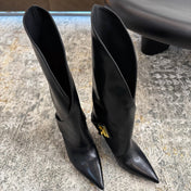 BALMAIN 26S BOOT 95 MM IN BLACK CALFSKIN