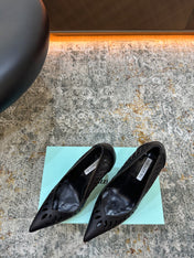 AQUAZZURA 26S HIGH HEELS 110 MM IN BLACK CALFSKIN